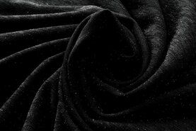 Witte tricot stoffen - Tricot stof - Scuba Crepe Lurex Crystal - zwart - 0815-999