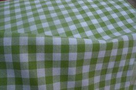 Fleece katoen Sherpa stoffen - Katoen stof - Boerenbont ruit (1 cm) - appelgroen - 5635-024