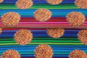 Stenzo Tricot stoffen - Tricot stof - digitaal potloden - multi - 20220