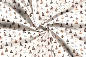 Kerst katoen stoffen - Baumwolle - Weihnachten Baumwolle Weihnachtsbäume - off-white - 18703-051