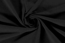 T-Shirt stoffen - Katoen stof - pique polostof - zwart - 19500-069
