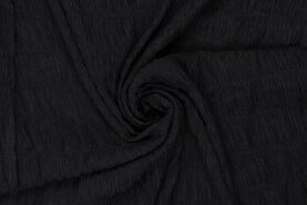 Polyester stoffen - Polyester stof - crincle fendutti - zwart - 19600-999