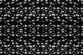 KnipIdee stoffen - Kant stof - knitta zwart - 11757-999