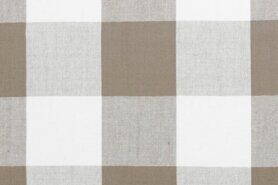 Tafelkleed stoffen - Katoen stof - ruit - beige - 0415-170