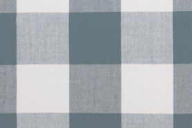 Tafelkleed stoffen - Katoen stof - ruit - grijs - 0415-960