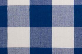 Geruite stoffen - Katoen stof - ruit - kobalt - 0415-650