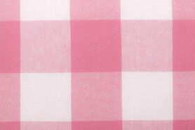 Kussen stoffen - Katoen stof - ruit - roze - 0415-880