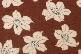 Braun - Polyestergewebe - Blase Chiffon Blumen - braun - 16538-098