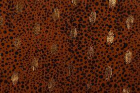 Doorschijnende stoffen - Polyester stof - yoryo chiffon foil mini animal - oranje - 16860-456