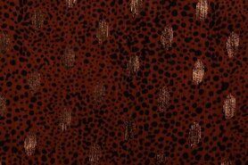 Polyester stoffen - Polyester stof - yoryo chiffon foil mini animal - rood - 16860-455