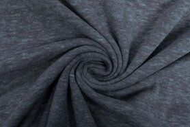 Winter stoffen - Tricot stof - cotton melange - blauw - 0525-695