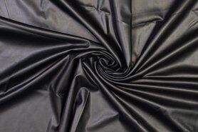 Exclusieve stoffen - Kunstleer stof - stretch - zwart - 960534-999