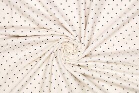 Gebroken witte stoffen - Linnen stof - half linnen dots - gebroken wit - 310223-40