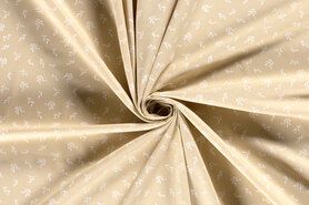 Bladeren motief - Katoen stof - bladeren - beige - 19468-052