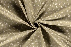 Bladeren motief - Katoen stof - bladeren - olijfgroen - 19468-026