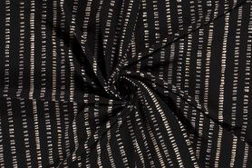 zwarte stoffen - Stretch - bi-stretch bedrukt vlekken - zwart - 19039-069