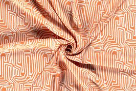 Oranje stoffen - Viscose stof - abstract - oranje - 19053-036