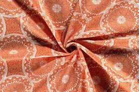 Oranje stoffen - Viscose stof - abstract - oranje - 19154-036