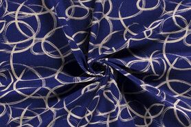 Top(je) stoffen - Viscose stof - abstract - kobalt - 19161-005