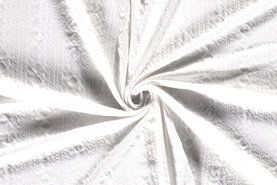 Viscose, polyamide, elastan stoffen - Viscose stof - jacquard batik - wit - 19169-050