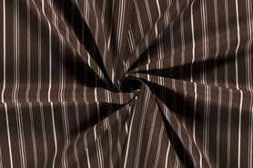 Voorjaar stoffen - Viscose stof - strepen - donkerbruin - 19155-055