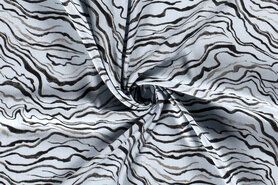 95% viscose, 5% elastan stoffen - Stretch stof - woven stretch zebra - babyblauw - 19261-002