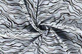 Zebraprint stoffen - Stretch stof - woven stretch zebra - babyblauw - 19261-002