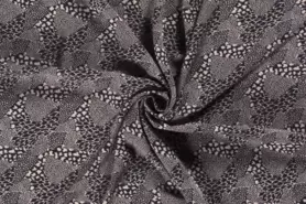 Uitverkoop - Viscose stof - borken crepe dierenprint - marineblauw - 19084-008