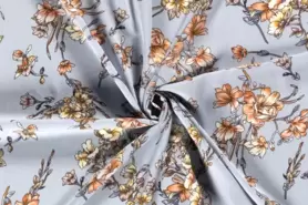 Viscose stoffen - Viscose stof - borken crepe bloemen - babyblauw - 19093-002