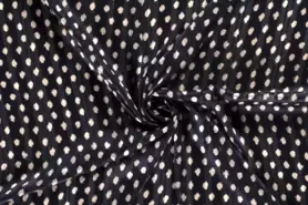 Polyester stoffen - Polyester stof - chiffon damast lurex stippen - marineblauw - 19130-008