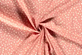 Viscose rekbare stoffen - Viscose stof - bedrukt borken crepe bloemen - roze - 19094-012