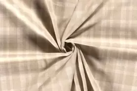 Katoenen stoffen - Katoen stof - half linnen geruit - beige - 19137-052