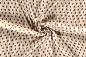 Beige stoffen - Polyester stof - chiffon damast lurex stippen - beige - 19130-052