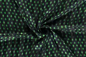 Neue Stoffe - Polyester stof - chiffon damast lurex stippen - donkerblauw groen - 19130-108