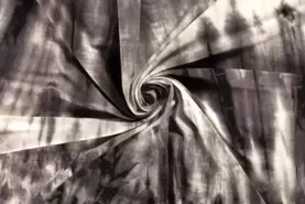 Legging stoffen - Tricot stof - tie dye - zwart grijs - 19218-069