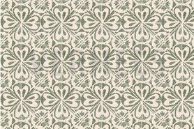 VH stoffen - Canvas stof - stamps - groen - 6842-005