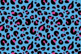 Katoenen tricot stoffen - Tricot stof - bedrukt panterprint - aqua - 19626-004