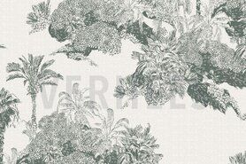 Bladeren motief - Canvas stof - digitaal forest - groen - 6592-012