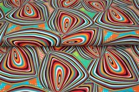 Multi kleur stoffen - Tricot stof - viscose digitaal fantasieprint - multi - 21051VI