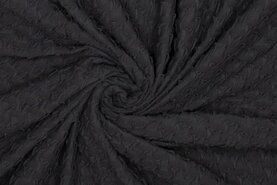Zwarte stoffen - Tricot stof - jacquard 3d - zwart - 794106-999