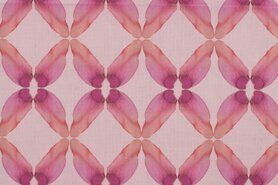 Kussen stoffen - Katoen stof - digitaal half panama graphic - fuchsia - K67502-170