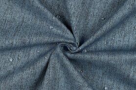 Meubelstoffen - Polyester stof - outdoor waterproof gemeleerd - blauw - 4234-006