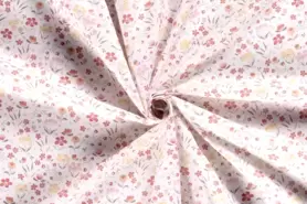 katoenen stoffen bloemen - Katoen stof - bloemetjes - wit - 19700-050