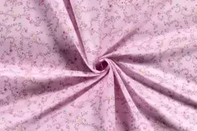 katoenen stoffen met print - Katoen stof - vogels - roze - 19737-012