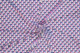 92% polyester, 8% elastan stoffen - Tricot stof - venezia triangle - purple - 20015-870