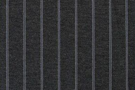 Uitverkoop - Tricot stof - punta di rome stripe - grijs/blauw - 15084-600