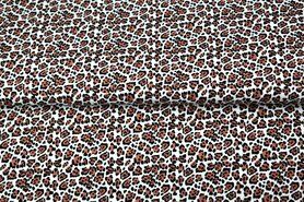 Bruine stoffen - Tricot stof - panterprint - bruin - 21601-02