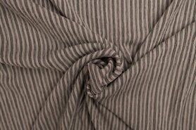 Gestreepte stoffen - Polyester stof - stripe knitters - beige zwart - 17650-996