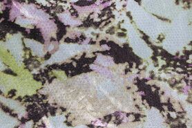 Polyester en lycra stoffen - Tricot stof - fantasieprint met coating - roze/lime - 964353-31