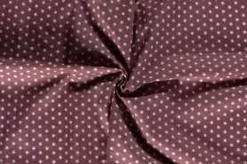 Donkerroze stoffen - Katoen stof - kleine sterretjes - donker roze - 1266-014